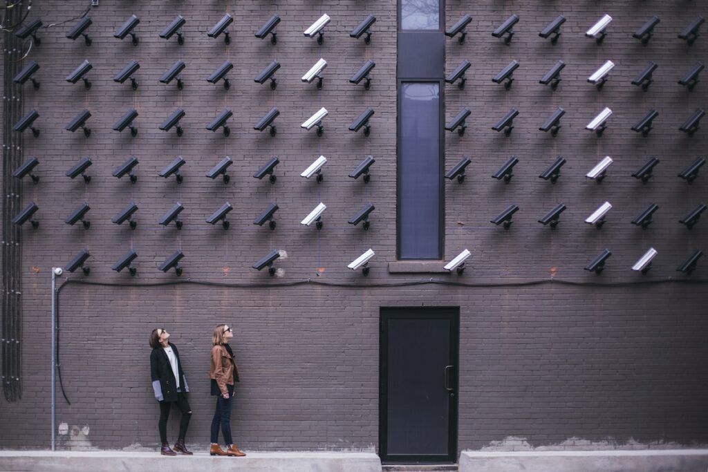 People observed by security cameras